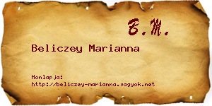 Beliczey Marianna névjegykártya